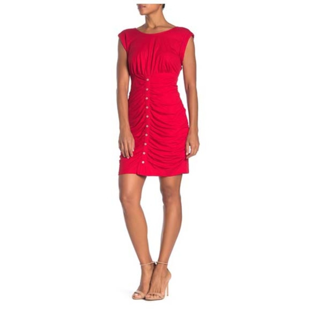 MELLODAY Code X Mode Ruched Button Front Dress NWT - Picture 1 of 3
